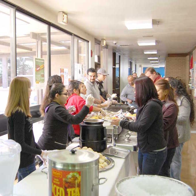 CAB students serving food