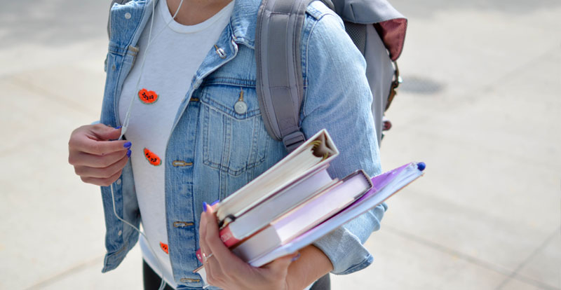 Student with books