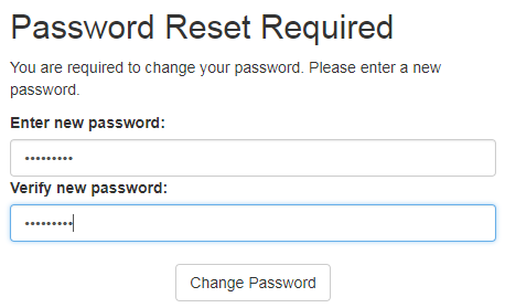The system will require a password reset after logging in.