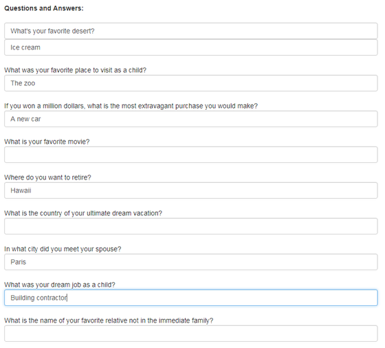 Question and Answer Constraints 